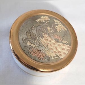 The Art of Chokin trinket dish, 24K trim, 3 1/3" diameter.